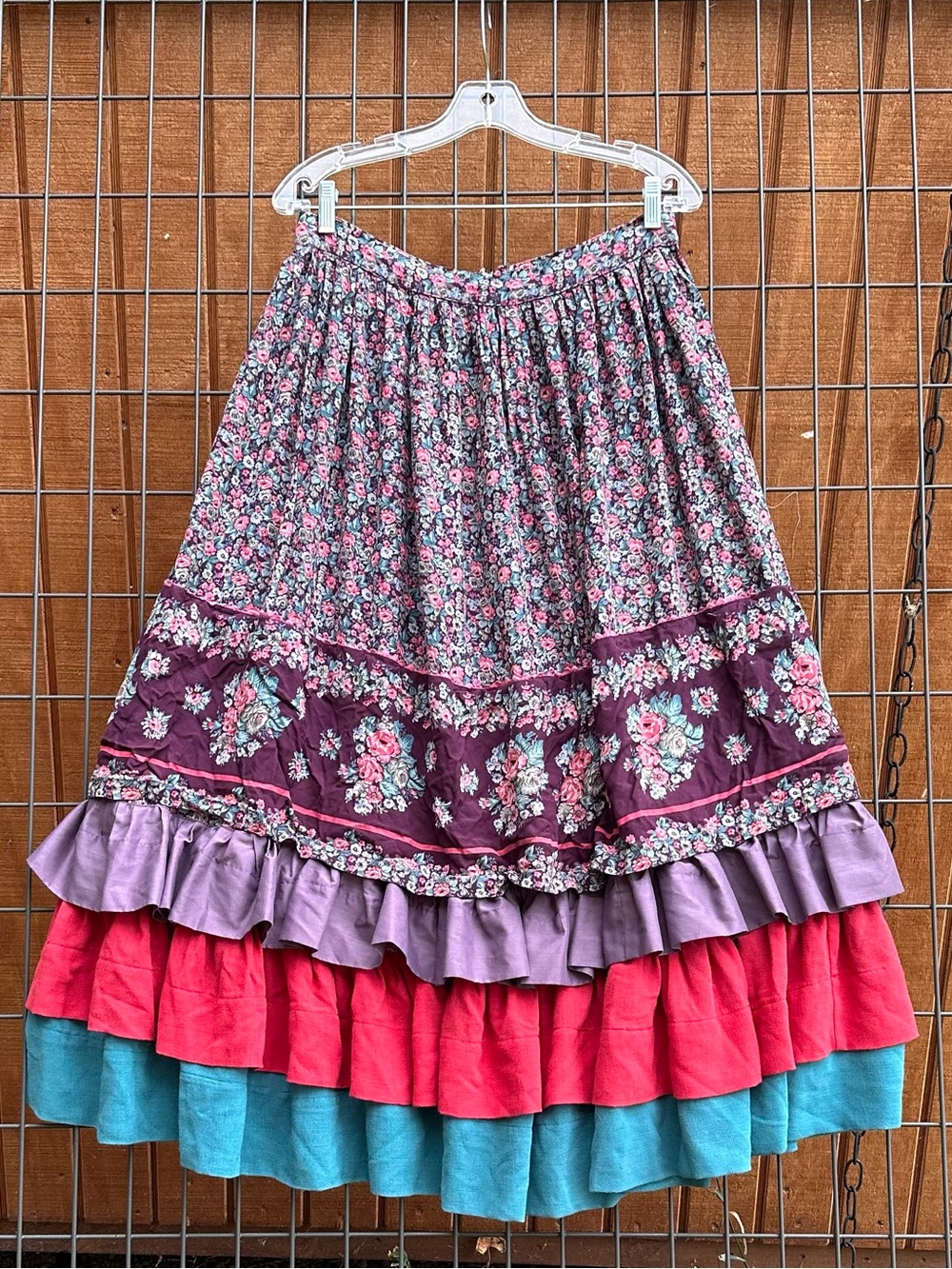 Vintage skirt western ruffles maxi women’s 32” - Picture 3 of 4